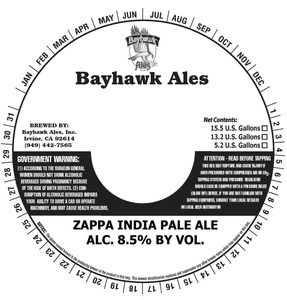 Bayhawk Ales Zappa December 2012