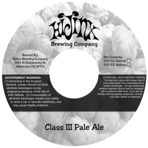 Hijinx Brewing Company Class Iii Pale Ale