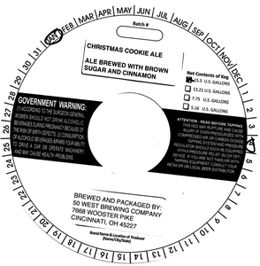 Fifty West Brewing Company Christmas Cookie Ale January 2013