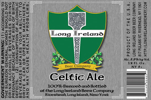 Long Ireland Beer Company Celtic Ale January 2013