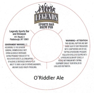Legends O'riddler Ale January 2013
