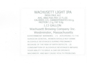 Wachusett Brewing Company, Inc. Wachusett Light IPA