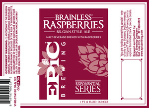 Epic Brewing Company Brainless Raspberries January 2013