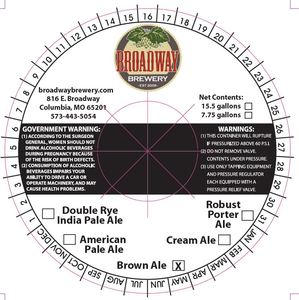 Broadway Brewery Brown Ale February 2013