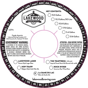 Lakewood Brewing Company La Dame Du Lac February 2013