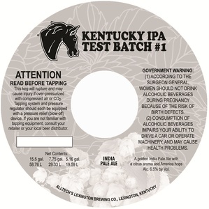 Kentucky Ipa Test Batch #1 February 2013