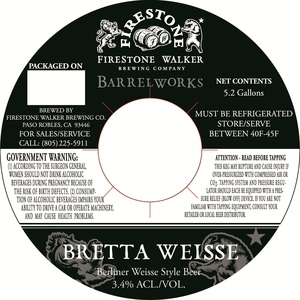 Firestone Walker Brewing Company Bretta Weisse February 2013