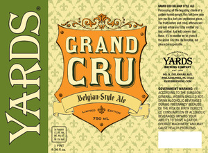 Yards Brewing Company Grand Cru March 2013