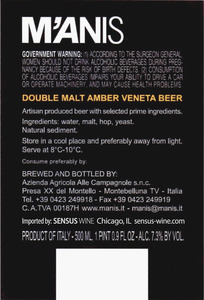 M'anis Double Malt Amber Veneta Beer