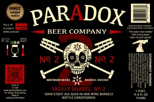 Paradox Beer Company Inc Skully Barrel No. 2