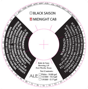 Rahr & Sons Brewing LP Midnight Cab April 2013
