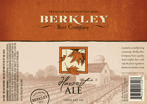 Berkley Beer Company Harvest Ale June 2013