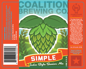 Coalition Brewing Company Simple July 2013