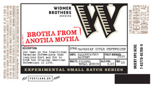 Widmer Brothers Brewing Company Brotha From Anotha Motha August 2013