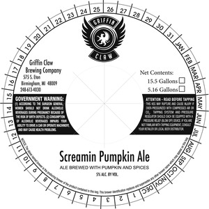 Griffin Claw Brewing Company Screamin Pumpkin