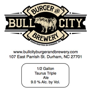Bull City Burger And Brewery Taurus Triple August 2013