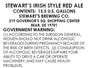 Stewarts Irish Style Red Ale September 2013
