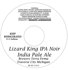 Brewery Terra Firma Lizard King IPA Noir India Pale Ale September 2013