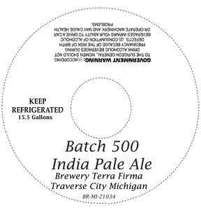 Brewery Terra Firma Batch 500 India Pale Ale October 2013