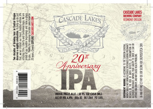 Cascade Lakes Brewing Company 20th Anniversary IPA