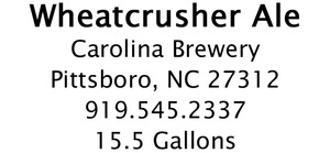 Carolina Brewery Wheatcrusher November 2013