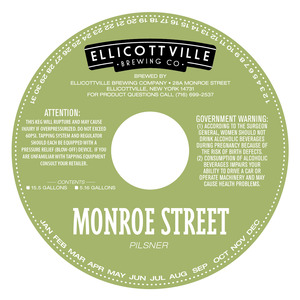Ellicottville Brewing Company Monroe Street Pilsner November 2013
