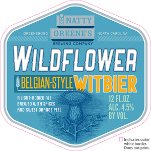 Natty Greene's Brewing Company Wildflower Witbier November 2013
