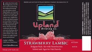Upland Brewing Company, Inc. Strawberry Lambic November 2013