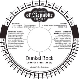 Ol' Republic Brewery Dunkel Bock November 2013