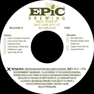 Epic Brewing Old Sage Brett