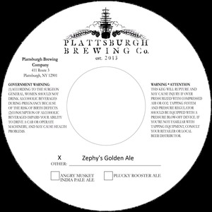 Plattsburgh Brewing Co Zephy's Golden November 2013