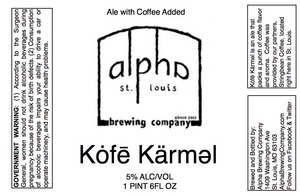 Alpha Brewing Company Kofe Karmel November 2013