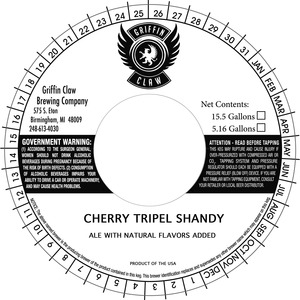 Griffin Claw Brewing Company Cherry Tripel Shandy