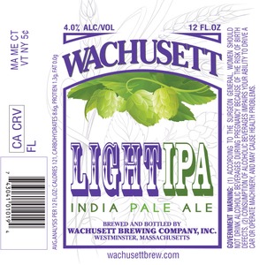 Wachusett Brewing Company Wachusett Light IPA