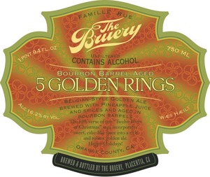 The Bruery Bourbon Barrel Aged 5 Golden Rings February 2014