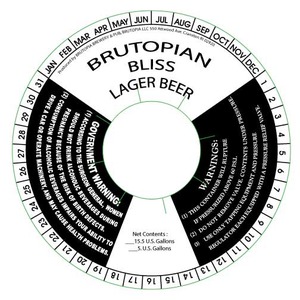 Brutopian Bliss Lager Beer March 2014