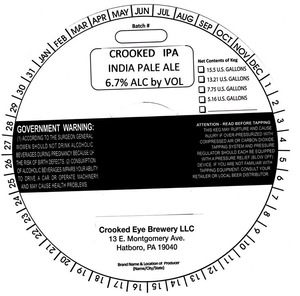 Crooked Eye Brewery LLC Crooked IPA India Pale Ale March 2014