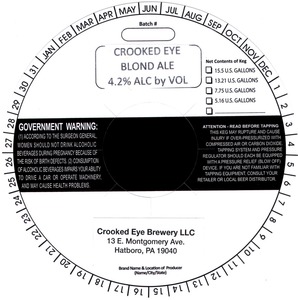 Crooked Eye Brewery LLC Crooked Eye Blond Ale