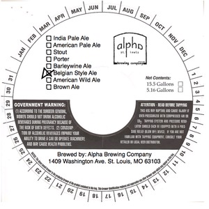 Alpha Brewing Company Belgian Style Ale