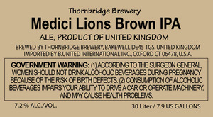 Thornbridge Brewery Medici Lions Brown IPA