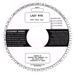 Country Boy Brewing Lazy Rye April 2014