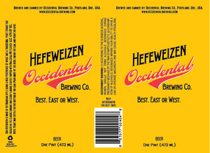 Occidental Brewing Co. Hefeweizen May 2014