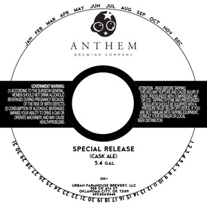 Anthem Brewing Company Special Release (cask Ale) May 2014