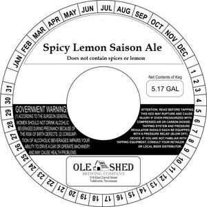 Ole Shed Brewing Company Spicy Lemon Saison