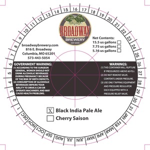 Broadway Brewery Black India Pale Ale