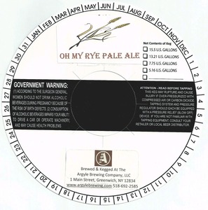 Argyle Brewing Company, LLC Oh My Rye Pale Ale May 2014