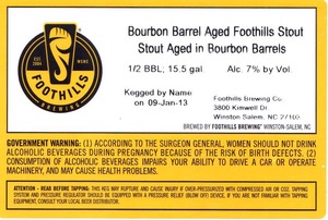 Foothills Brewing Bourbon Barrel Aged Foothills Stout June 2014