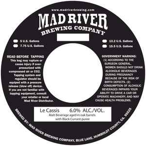 Mad River Brewing Company Le Cassis June 2014