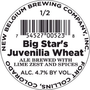 New Belgium Brewing Company Big Star's Juvenilia Wheat June 2014
