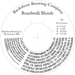 Backshore Brewing Company Boardwalk Blonde